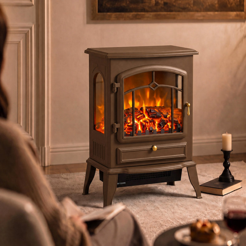 Electric Fireplace, Brown