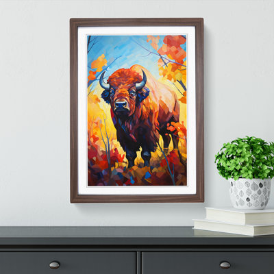 Buffalo Cubism Art - Framed Print