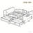 Platform Bed with Storage Drawers, Solid Wood Beds Frame with Bed Guardrail, Small Shelf, and Hooks-889422284-889422283