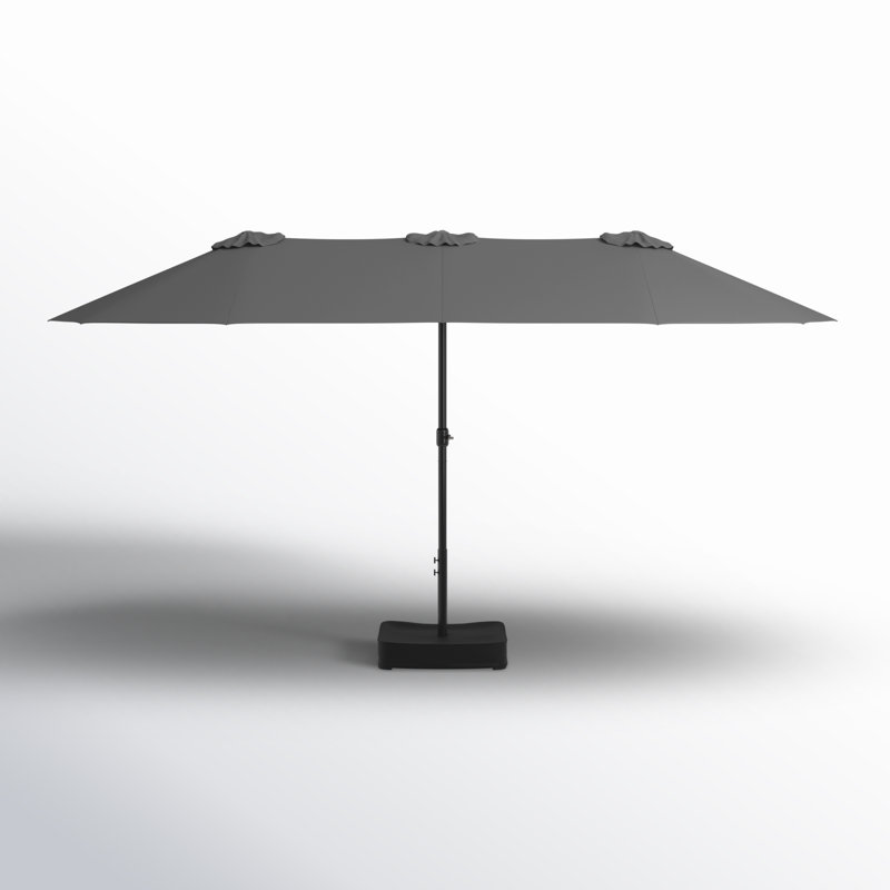Ayram 457.2cm X 274.3cm Rectangular Market Parasol, Light Grey