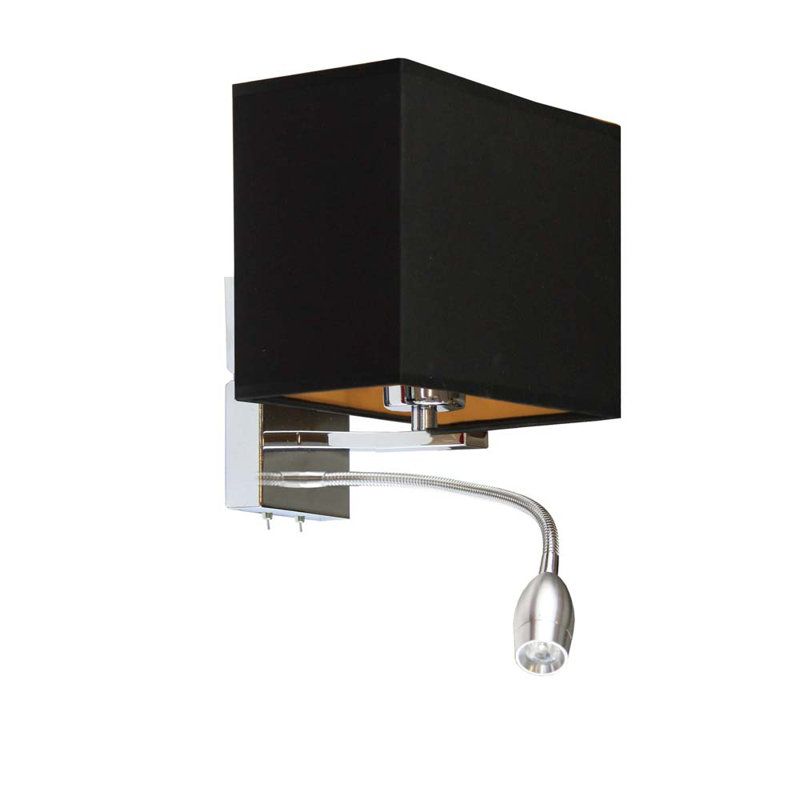 Schiffer LED Armed Sconce, Black, Nickel