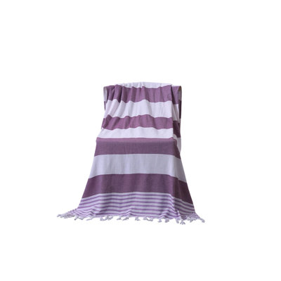 Striped Cottons Beach Towel 100x180cm With Tassels