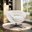 Fauteuil club pivotant à 360 ° et siège de salon avec base en chenille de ton beige et métal noir-1975492705