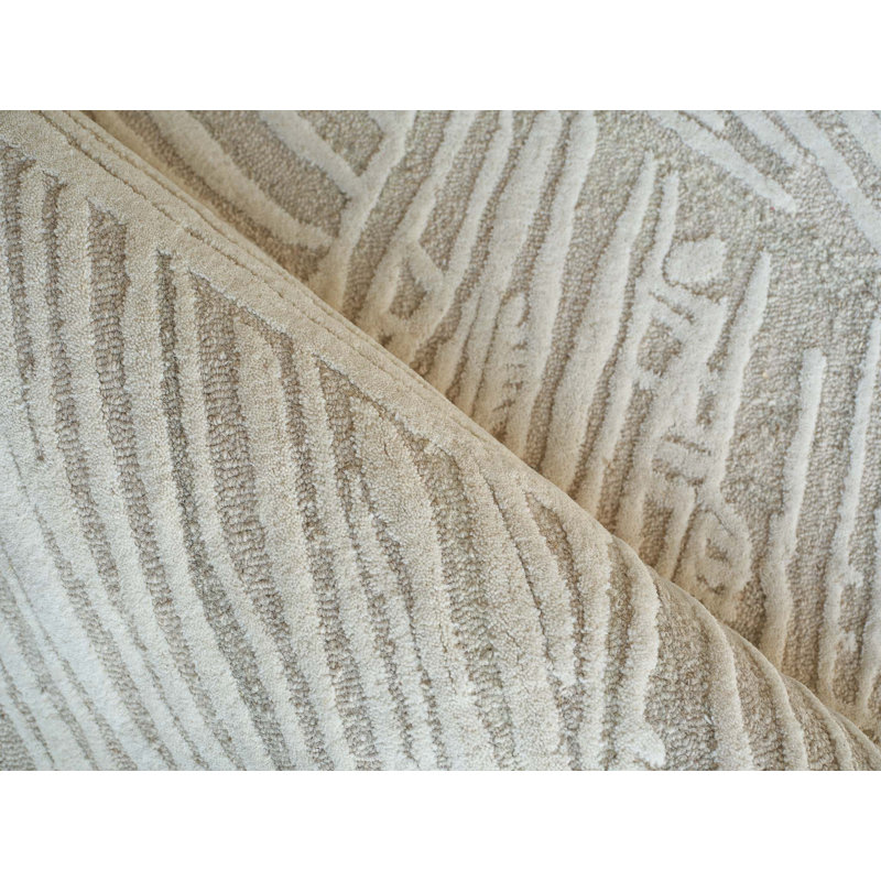 Entro hand-tufted New Zealand Wool Sage Green/Ivory Area Rug, Beige/Ivory, Rectangle 10' x 14'