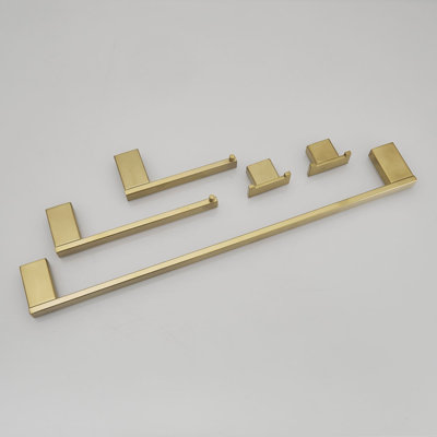 5 Piece Bathroom Hardware Set Stainless Steel Bathroom Accessories Kit Wall Mounted Towel Bar Bathroom Hardware Set
