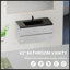 Meuble-lavabo flottant de 42 po avec lavabo à sable en quartz noir et tiroirs à fermeture douce, armoire de rangement murale moderne gris ciment-1686838194