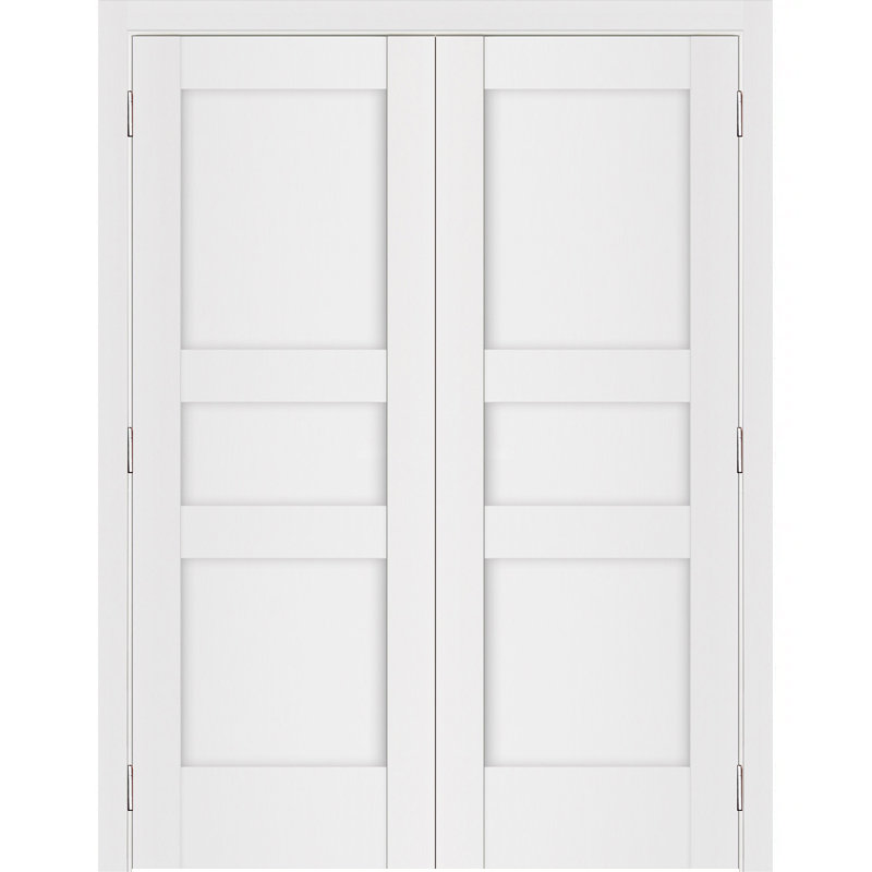 Double porte intérieure stratifiée blanc doux pré-suspendu Stile 039, Réversible, 48 po x 80 po