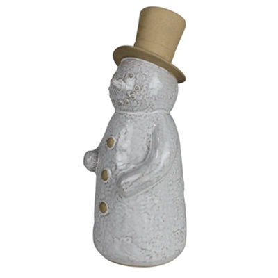 Bonhomme de neige avec chapeau haut de forme, céramique