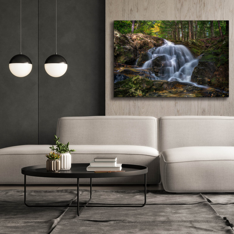 Toile épique Graffiti «Waterfall In The Woods» par Rick Berk, 60 po x 40 po