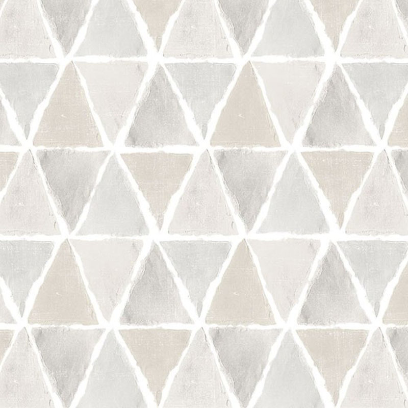 Rouleau de papier peint à motif de triangles géométriques L 33 pi x l 21 po WG_Creative_PARENT_CK36636, Beige / gris / blanc