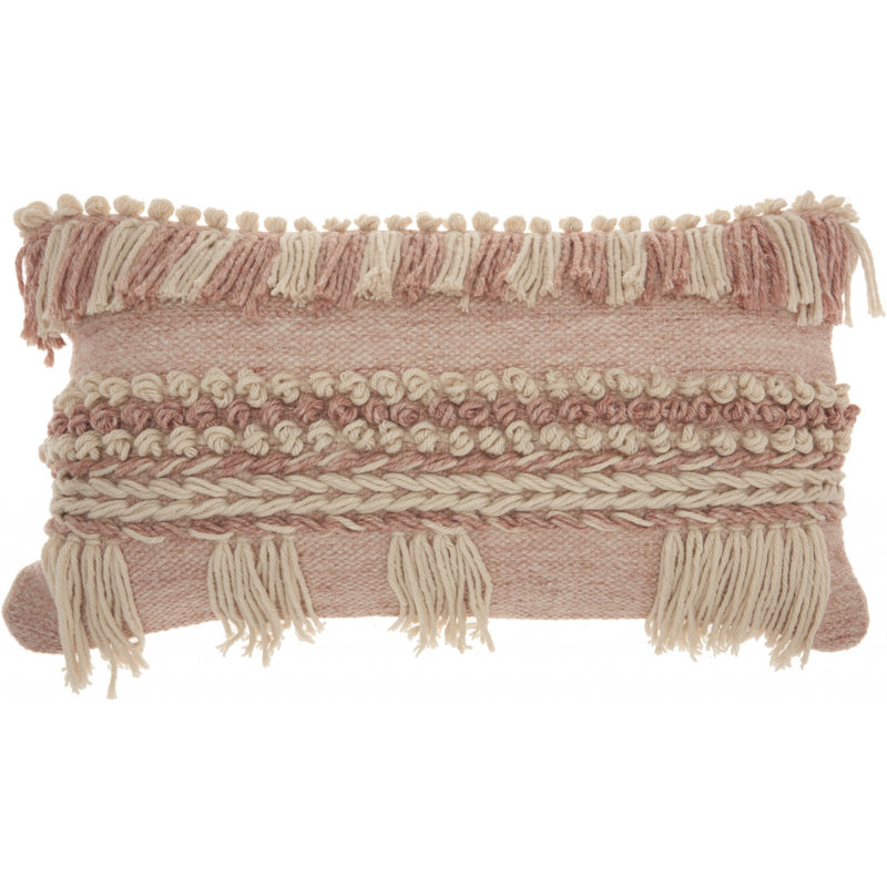 Macrame Lumbar Pillow, Blush