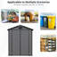 6X6 Ft Resin Outdoor Tool Shed With Lockable Doors, Window, And Floor, Dark Grey, Spacious For Lawn Equipment Bicycles, Metal Reinforced Weather Protection, Air Vents Airflow Grey Storage - Structure