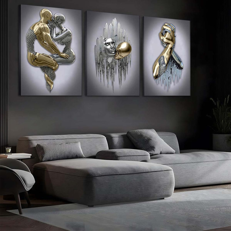 3 Piece Wrapped Canvas Print, 60" H x 40" W