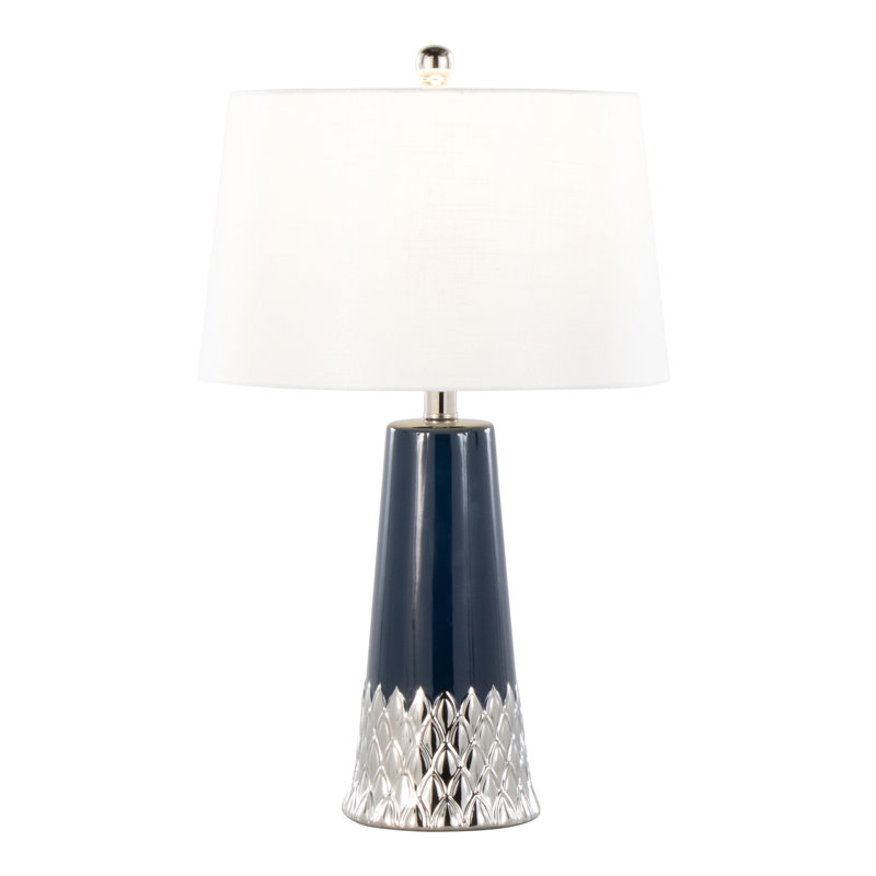 Lampe de table contemporaine en céramique, Marine / Aargent