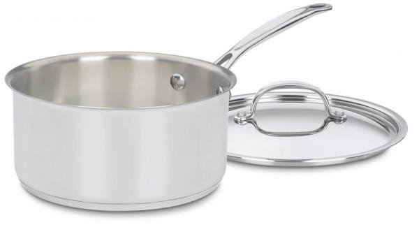Stainless Steel 3-Quart Saucepan with Lid and Pour Spout