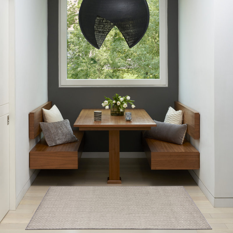 Remmie Black Modern Indoor/Outdoor Rug, Rectangle 3' x 5', Gray