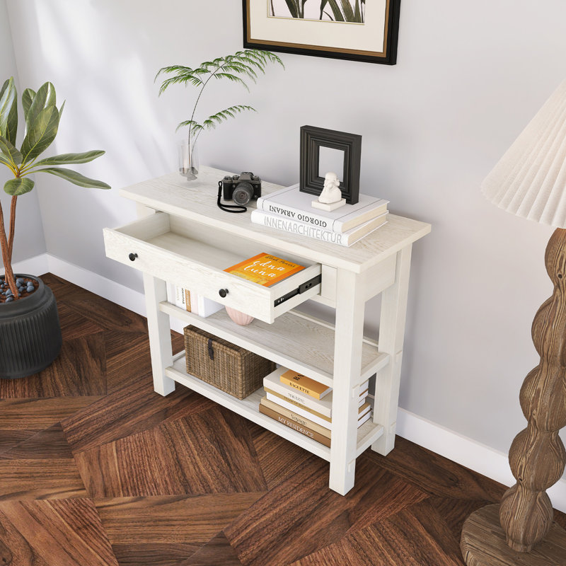 Console rétro avec rangement 36 po, Gris