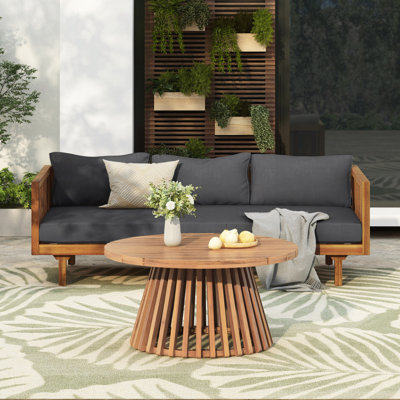 Ensembles de meubles de patio: lit de jour 3 places; Table en bois d'acacia