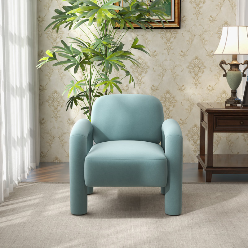 Iryanna Velvet Armchair, Blue Velvet, 1