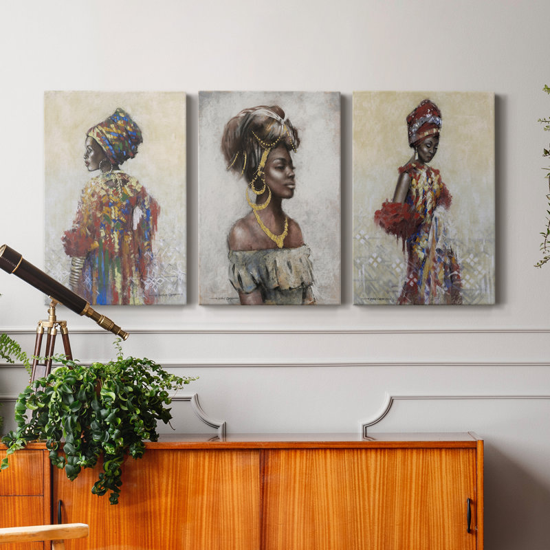«Celebration Of Beauty I», ensemble de 3 reproductions sur toiles tendues, H 12 po x l 24 po x P 1 po
