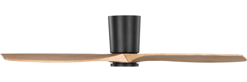 Seyra Smart Hugger LED Ceiling Fan, Natural Honey, Midnight Black, 52" Wide
