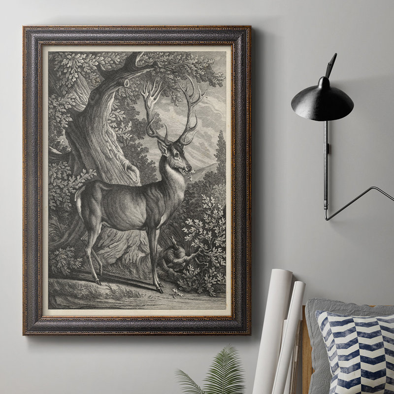 Toile encadrée de qualité supérieure Woodland Deer I - prête à être accrochée, H 20 po x l 16 po x P 2,5 po