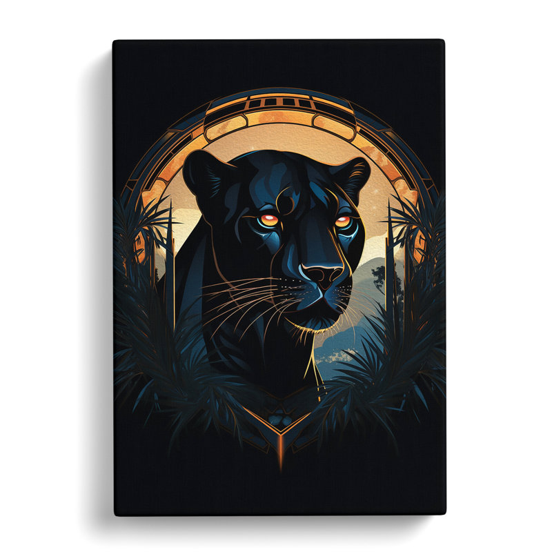 Panther Art Deco Art No.2 - Wrapped Canvas, 50cm H x 35cm W x 3cm D