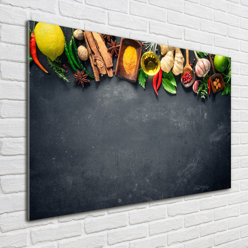 Herbs and spices 1 Piece Wall Art on Glass