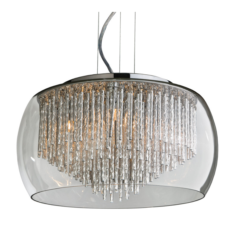 Rego 8 - Light Chrome Drum Pendant