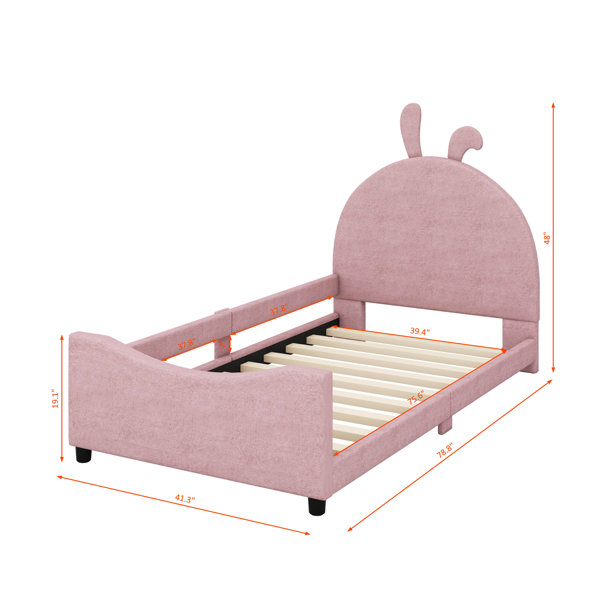 Corrigan Studio Upholstered Daybed With Rabbit Ear Shaped Headboard ...