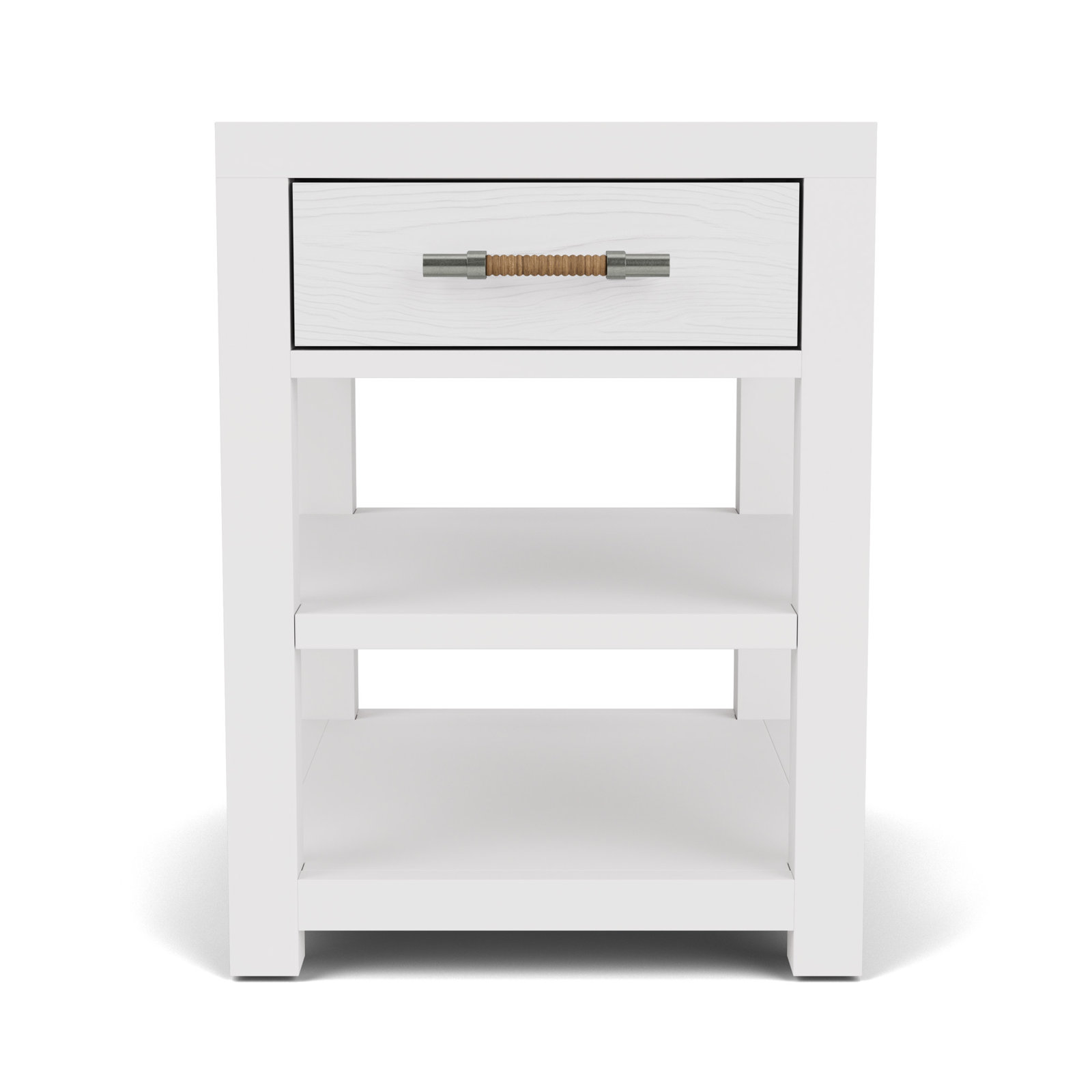 Silvia White Round End Table, White