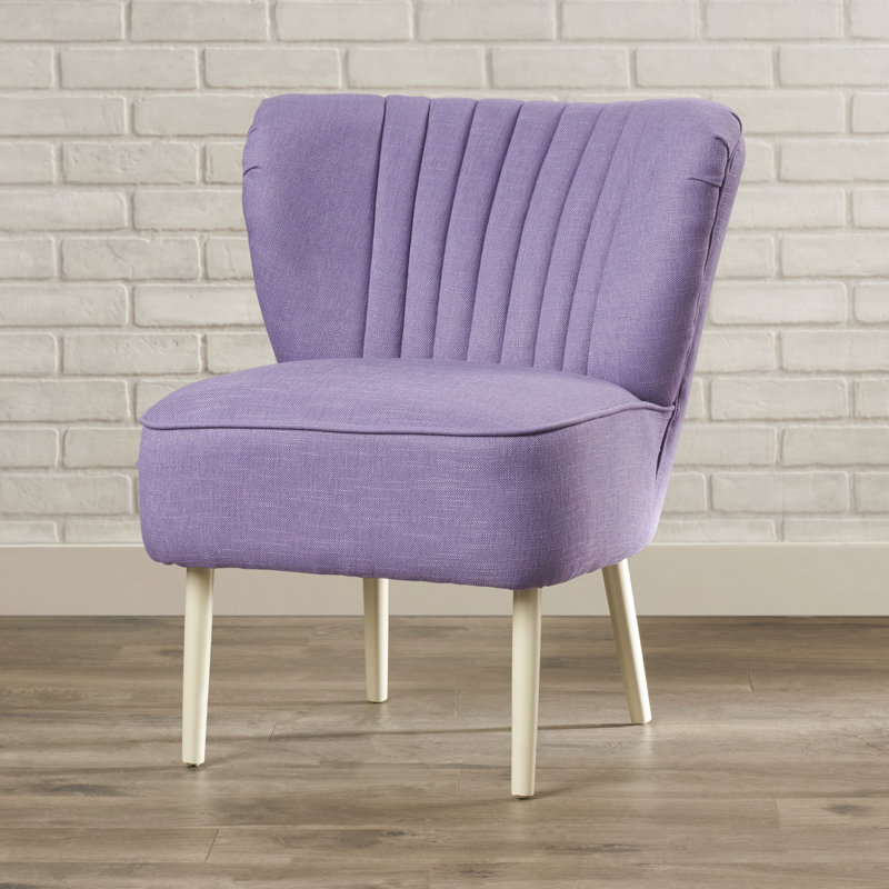 Upholstered Slipper Chair, Purple