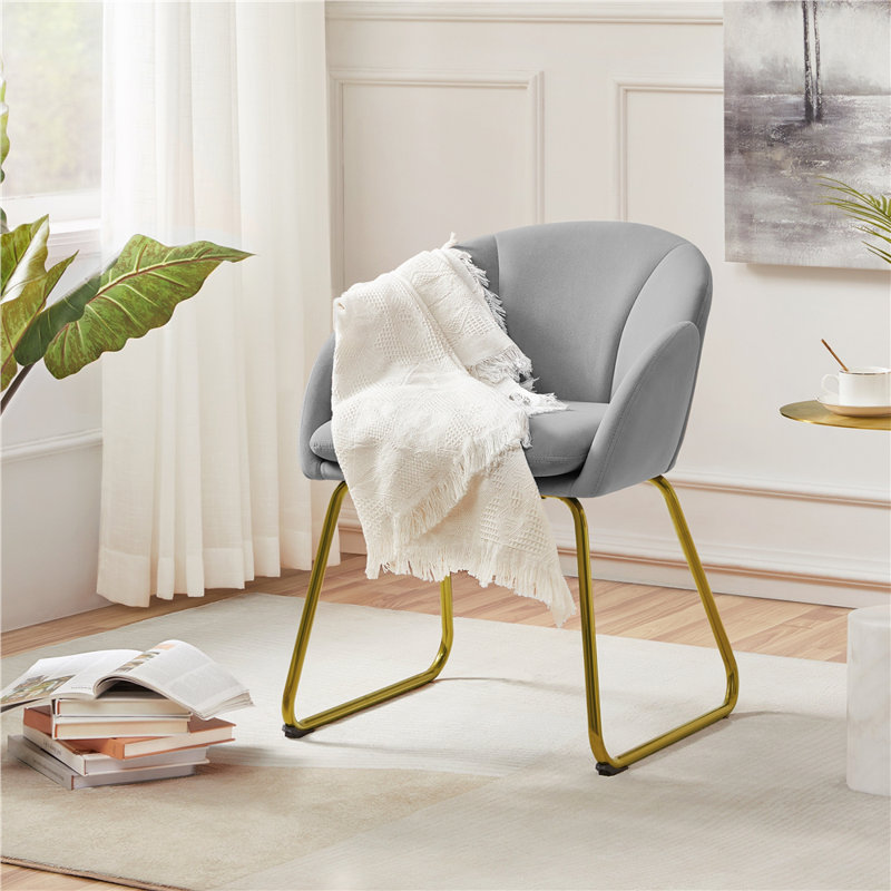 Fitchburg 20'' H Upholstered Metal Dining Chair, Gray