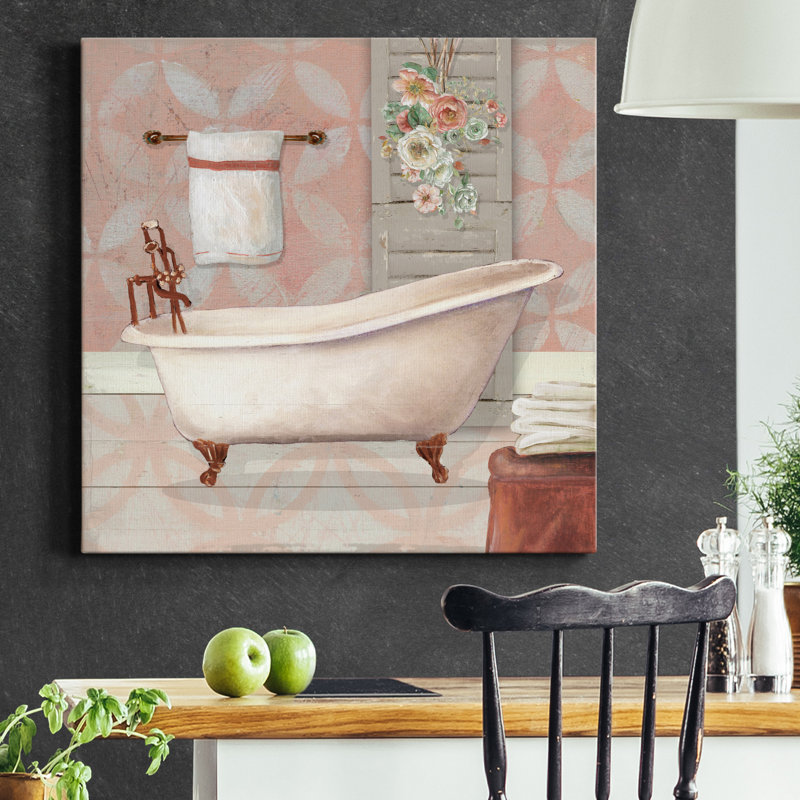 «Blush Bath I», reproduction sur toile tendue, H 24 po x l 24 po x P 1 po