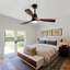 48 Inch Modern Ceiling Fan With Lights 3 Wood Fan Blade Noiseless Reversible Motor Smart Remote Control
