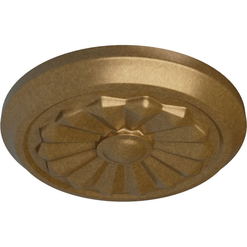 Médaillon de plafond Endurathane Olivia, 7 7/8 po x P 1 1/8 po (pour auvents jusqu'à 2 1/8 po), finition or pâle peinte à la main