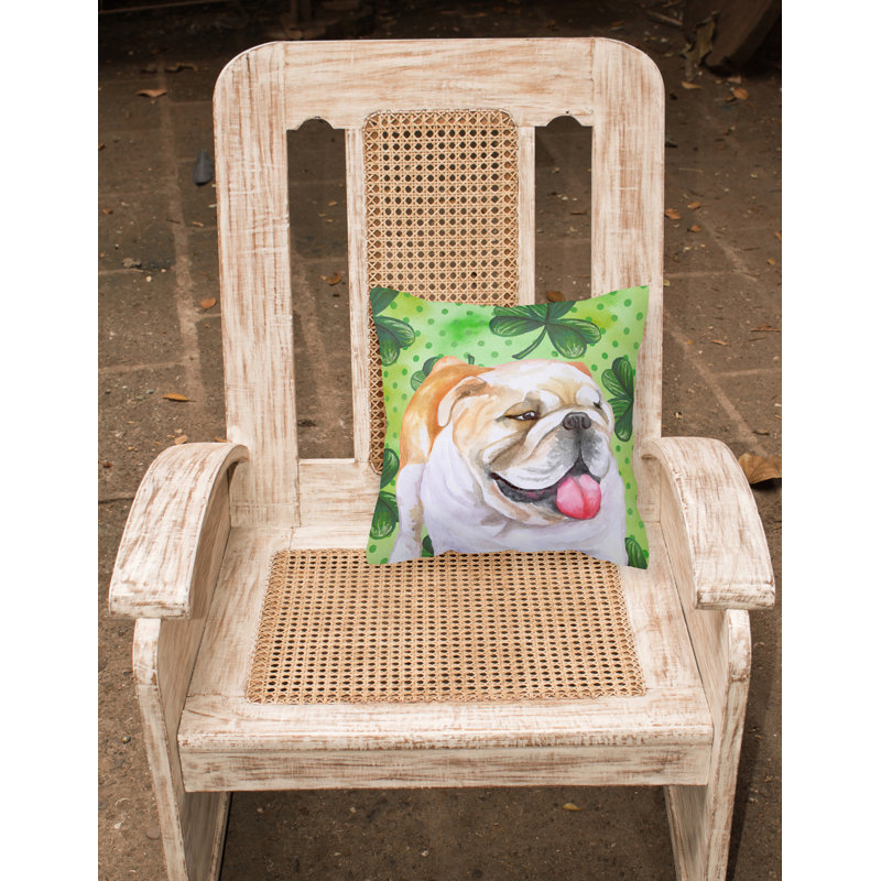 Coussin intérieur/extérieur st patrick, Bouledogue anglais, 18 po x 18 po