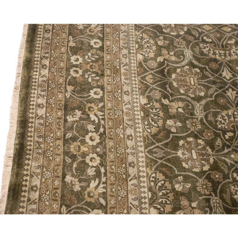 Hand Knotted Wool Area Rug in Black