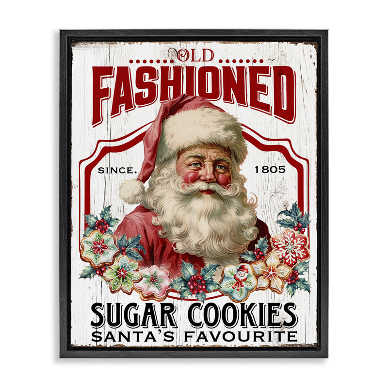 Art mural sur toile Old Fashioned Cookies par Creatif Belle, H 31 po x l 25 po, Cadre flottant noir de jais