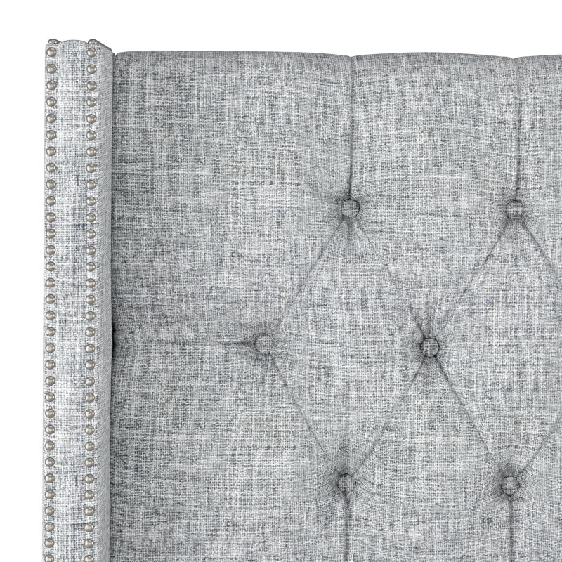 Upholstered Headboard, Queen, Zuma Pumice Textured Linen