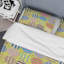 Motif à rayures multicolores - Ensemble de housse de couette abstrait - Microfibre de polyester