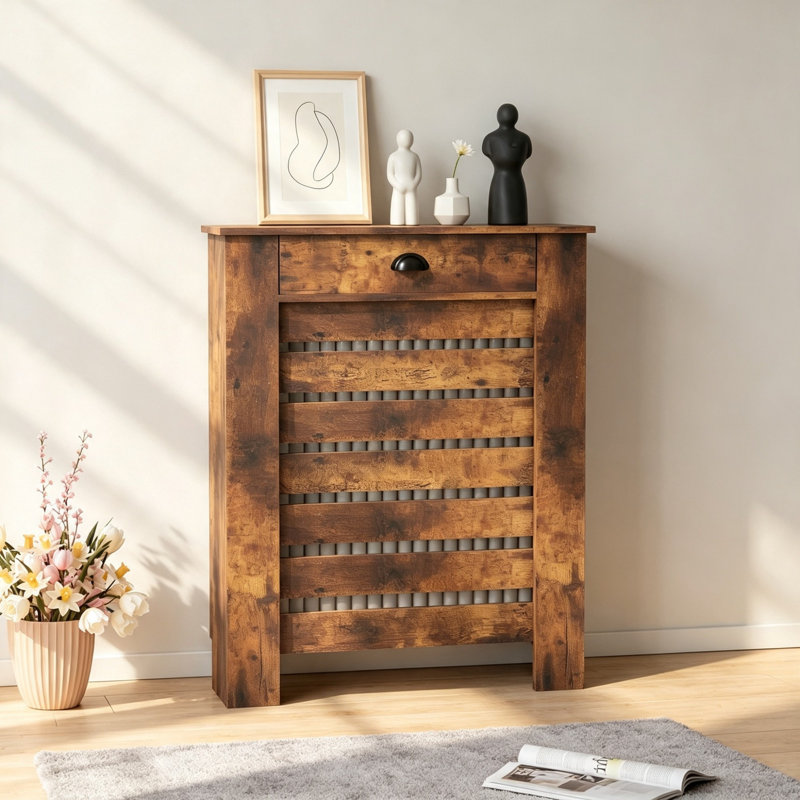 Small Radiator Cover, Rustic Brown