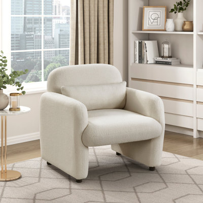 Chaise d'appoint contemporaine avec cadre en contreplaqué de tissu d'ameublement et cadre en contreplaqué beige