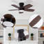 Ventilateur de plafond standard à DEL 5 pales 32 "avec télécommande et ensemble d'éclairage pour le salon