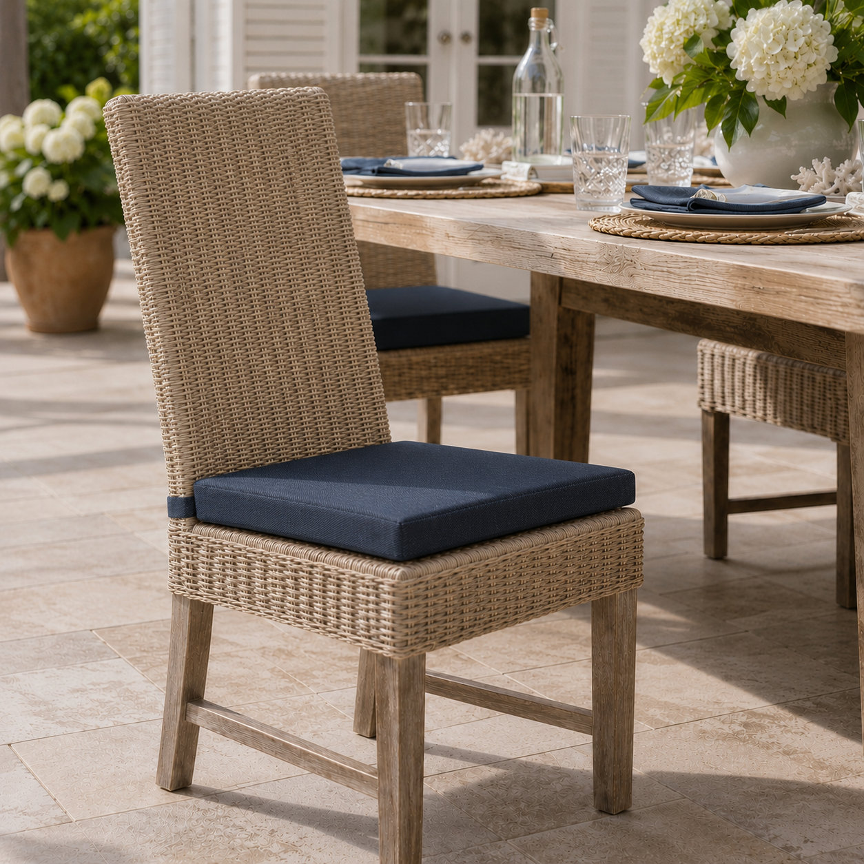 17" Sunbrella® Seat Cushion, Sunbrella® Canvas Navy