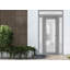 Façade extérieure pré-suspendue Fibre de verre verre givré / Manux 8102 gris cendré / 2 portes latérales et supérieures extérieures / bureau Portes d'entrée commerciales et résidentielles Garage-l12 + 30 + 12 po x H80 + 14 po - À gauche-98195949-98195951-98195958