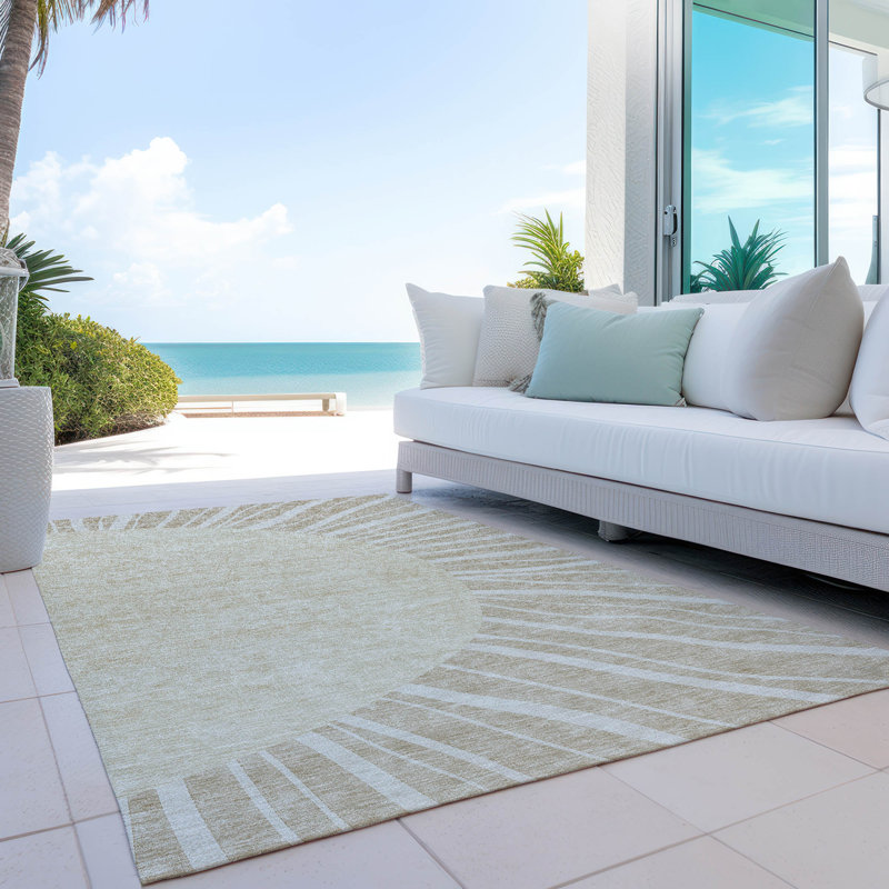 Washable Abstract Indoor / Outdoor Rug, Rectangle 5' x 7'6"