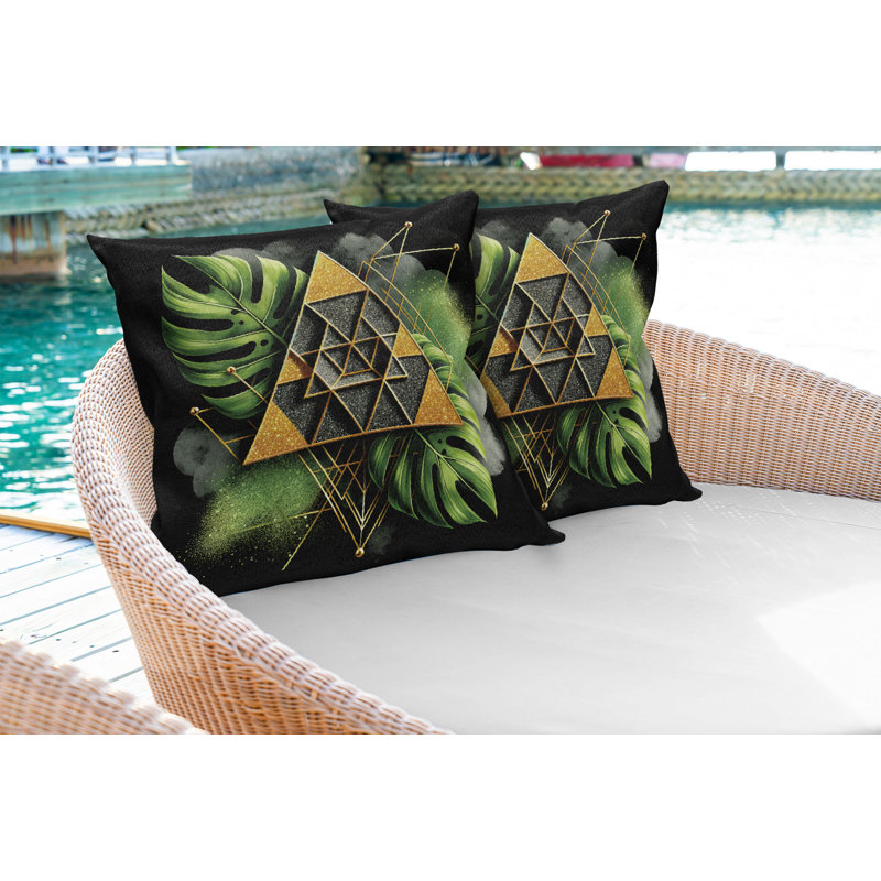 Coussin décoratif réversible en tissu, H 24 po x l 24 po, Carré