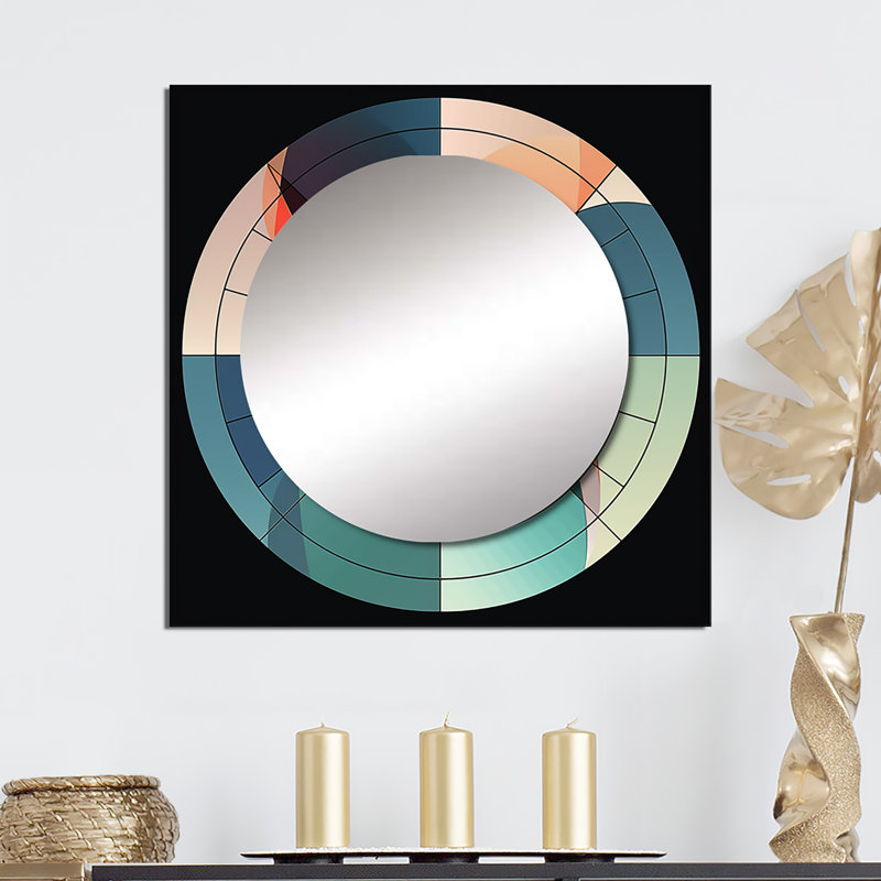 Nikhila - Miroir mural géométrique moderne pour chambre à coucher, 36 po x 36 po