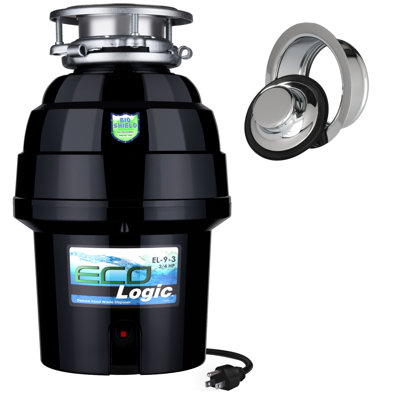 3/4 HP Continuous Feed Garbage Disposal with Chrome Flange and Stopper Kit